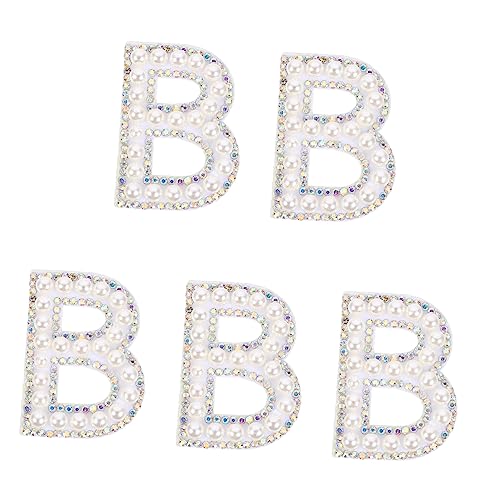 Angoily 5Stücke Teiliges Alphabet Strass Patch DIY Applikationen zum Aufbügeln für Kleidung Taschen Hüte und Handwerksprojekte Dekoration für Designs von Angoily
