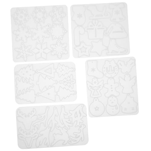 Angoily 5Stücke Teiliges Silikon Ohrringform Set für DIY Weihnachtsanhänger Wiederverwendbare Schmuckgussformen für Epoxidharz Projekte und Kreative Bastelideen von Angoily
