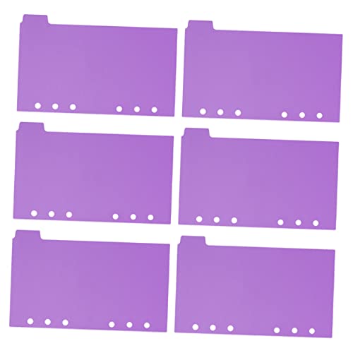 Angoily 6 Blatt Blatt 6 Ringbuchteiler Teilen Der Registerkarten Trennwände Für Aktenordner Einsätze Papier Notizbuchteiler Mit Laschen Seitenteiler Farben Pvc Violett von Angoily