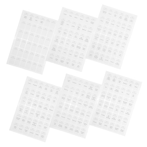 Angoily 6 Bögen Wasserfeste Und Ölfeste Etiketten Für Gewürzgläser Wasserfeste Aufkleber Flaschen Gewürzaufkleber Kleine Etikettenaufkleber Etiketten Für Einmachgläser von Angoily