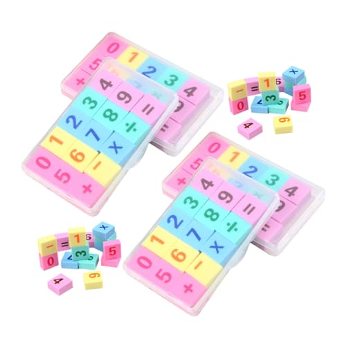Angoily 6 Boxen Boxen Mini Radiergummis mit Zahlen und Rechenzeichen Kleine Süße Radierer für Schüler Weiches Gummi und Belohnung für Schulalltag von Angoily