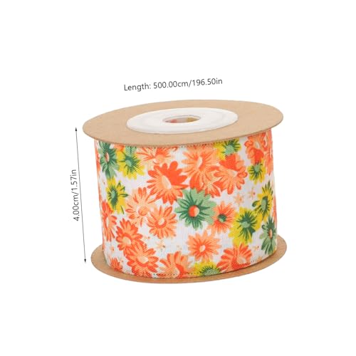 Angoily 6 Rollen Bedrucktes Geschenkband mit Blumenmuster Schneidbar Verschleißfest Glatte Textur Vielseitig für Diy Geschenkverpackung Hochzeitsdeko Bastelprojekte von Angoily