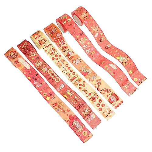 Angoily 6 Rollen Neujahrsdekorationsaufkleber dekorative Washi-Klebebänder entzückende Washi Tapes buntes Abdeckband Dekoratives Washi Tape Scrapbook-Washi-Tape Papier Angoily 6 Rollen Neujahrsdekorationsaufkleber dekorative Washi-Klebebänder entzückende Washi Tapes buntes Abdeckband Dekoratives Washi Tape Scrapbook-Washi-Tape Papier von Angoily