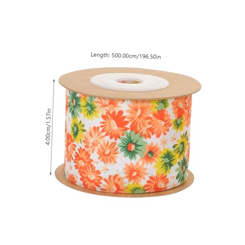 Angoily 6 Rollen Polyester Geschenkband mit Blumenmuster Vielseitiges Schneidbares Zierband für Basteln Kleidung und Festivaldekoration Einfach Waschbar und Farbecht von Angoily