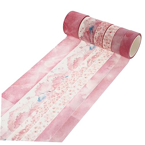 Angoily 6 Rollen Taschenband Zeitschrift Streifen Dekorativ Retro Scrapbook-zubehör Aufkleberbänder Für Tagebücher Uv Klebrig Cartoon-bänder Herstellung Geschenkbänder Diy-bänder Papier von Angoily