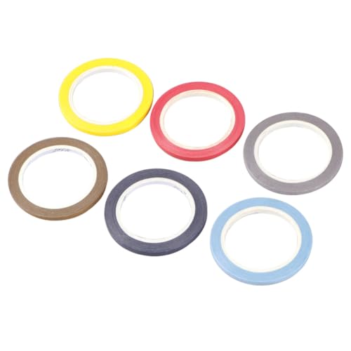 Angoily 6 Rollen Washi Tape Schmal Einfarbig Dekoratives Klebeband für Scrapbooking Geschenkverpackung DIY Basteln Vielseitig Verwendbar Farbenfrohes Papier Klebeband von Angoily