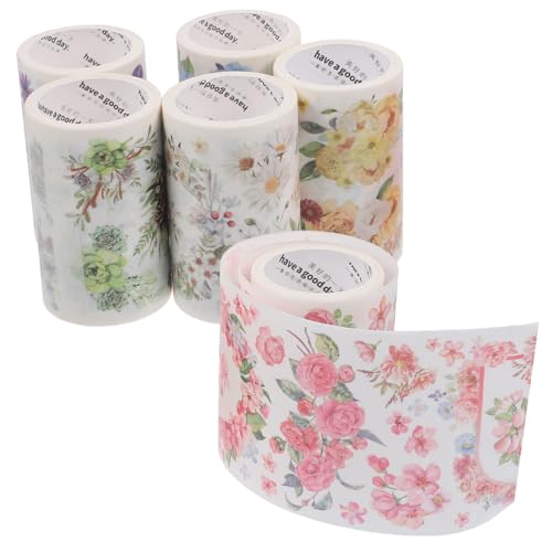 Angoily 6 Rollen Washi-Tape multifunktionales klebeband farbiges klebeband Vielseitiges Tape farbiges Papierband Blumen- Notizbuch DIY Washi Tape Aufkleber zum Basteln Japanisches Papier von Angoily