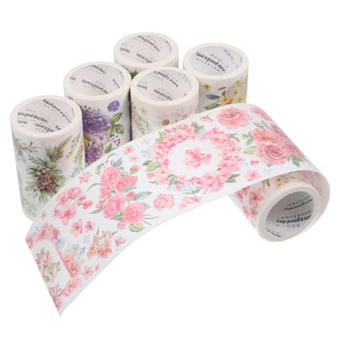 Angoily 6 Rollen Washi-tape Dekorativ Klebstoff Blumenband Blumen- Farbiges Papierband Selbstklebende Diy-klebebänder Tagebuchband Scrapbooking -vorräte Bastelband Japanisches Papier Angoily 6 Rollen Washi-tape Dekorativ Klebstoff Blumenband Blumen- Farbiges Papierband Selbstklebende Diy-klebebänder Tagebuchband Scrapbooking -vorräte Bastelband Japanisches Papier von Angoily