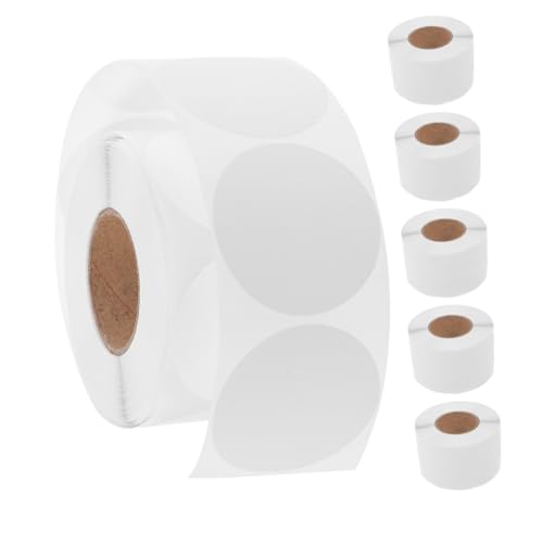 Angoily 6 Rollen Weiße Runde Klebepunkte Selbstklebende Siegelaufkleber Abziehbare Beschreibbare Etiketten für Verpackung Preisetiketten Bäckertüten Angoily 6 Rollen Weiße Runde Klebepunkte Selbstklebende Siegelaufkleber Abziehbare Beschreibbare Etiketten für Verpackung Preisetiketten Bäckertüten von Angoily