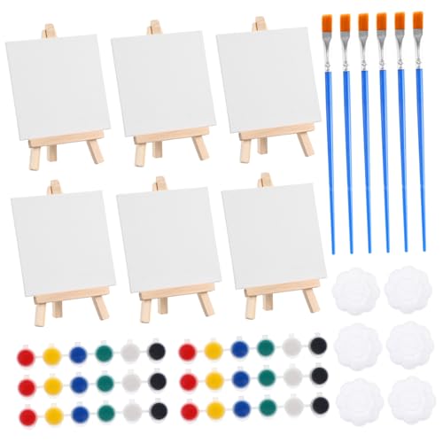 Angoily 6 Sätze Mini-Ölgemäldetafel Mini-Malset Mini -Leinwände malset kleine leinwände mini leinwände staffelei Aquarell- -Malset für Erwachsene Lagern lagen Stoff von Angoily