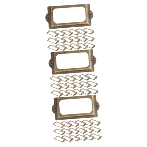 Angoily 6 Sets Dekorativer Rahmen Griffhalter Schrank Antik Retro Dekorative Etiketten Schubladenetiketten Metall Etikettenrahmen Etiketten Organizer Eisen von Angoily