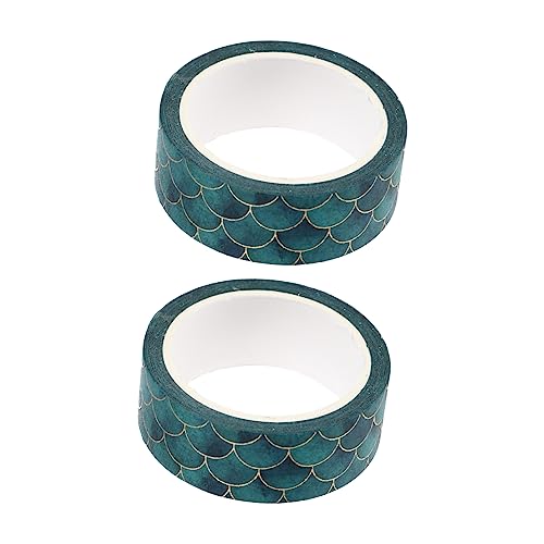 Angoily 6 Stck. Fischschuppen Washi Tape Dekorative Klebebänder für Diy Scrapbooking und Bastelprojekte Selbstklebend Repositionierbar Bunten Farben als Partybedarf und von Angoily