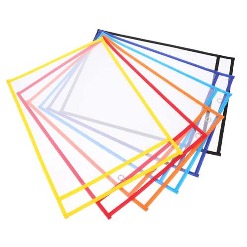 Angoily 6 Stück Abwischbare Taschen aus PVC Transparente Schutzhüllen für Lehrmaterialien für Unterrichtszwecke Wiederverwendbar und Langlebig von Angoily