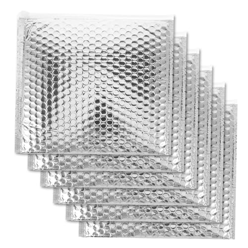 Angoily 6 Stück Aluminiumfolie mit Reißverschluss Stoßfeste Versandtaschen für Schmuck Bilder und Zerbrechliche Gegenstände Perfekter Schutz Beim Versand und Umzug von Angoily