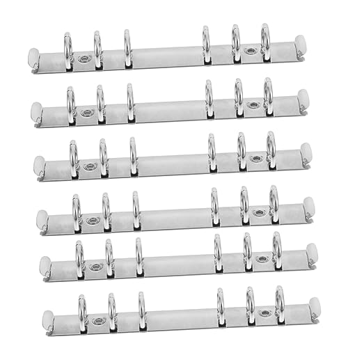 Angoily 6 Stück Buch-notizbuch-ring Lose Schulmappen Für Die Mittelschule Ringe Bindung Brads-papierbefestigungen Groß Binderordner Notizbuch Binder Loch Bindekreis Rostfreier Stahl Silver von Angoily