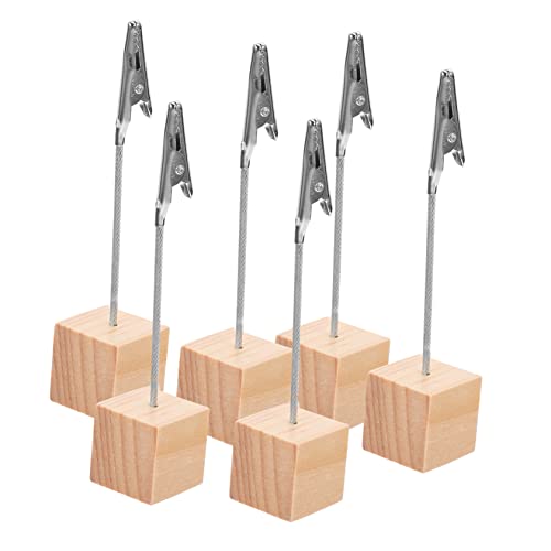 Angoily 6 Stück Büro Memo Clips Retro Alligator Note Clip mit Holzsockel Kreative Zettelhalter für Postkarten Fotos und Notizen für Büro Zuhause und von Angoily