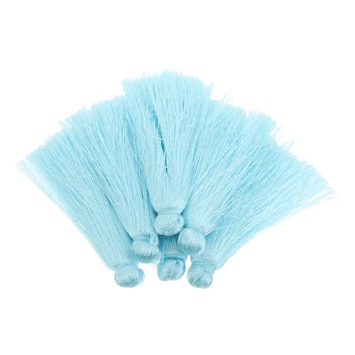 Angoily 6 Stück Bunte Polyester Mini tasseln für Schmuckherstellung Ohrringe Haaraccessoires Schlüsselanhänger DIY Bastelzubehör Leichte Kreative Quasten für Modische Dekorationen von Angoily