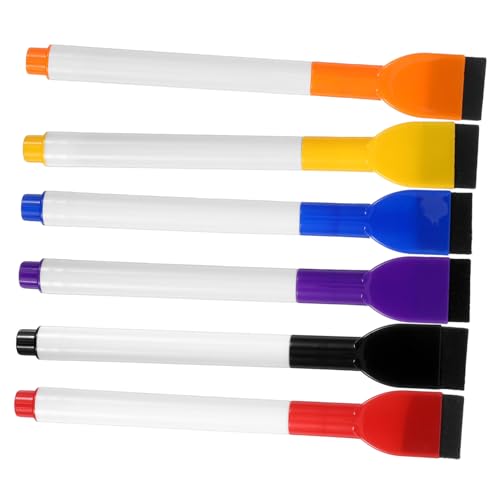 Angoily 6 Stück Farbiger Whiteboard-Stift Weißer, trocken abwischbarer Marker klein Trocken abwischbare Stifte mit Radiergummi trocken abwischbare Marker mit feiner Spitze Angoily 6 Stück Farbiger Whiteboard-Stift Weißer, trocken abwischbarer Marker klein Trocken abwischbare Stifte mit Radiergummi trocken abwischbare Marker mit feiner Spitze von Angoily