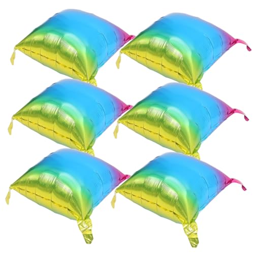 Angoily 6 Stück Gradientenballons Folienballon Alles zum Jubiläumsballons Aluminiumballons kleine Luftballons Geburtstagsballons aus Aluminium quadratischer Ballon Aluminiumfolie von Angoily