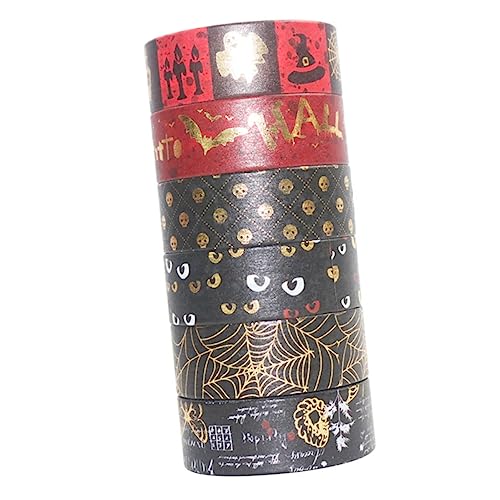 Angoily 6 Stück Halloween Washi Klebeband Mit Folienprägung Goldfarben Klebrig Für Scrapbooking Farbige Aufkleber Dekoration Kunstband Journal Gruseliges Verpackungsklebeband Angoily 6 Stück Halloween Washi Klebeband Mit Folienprägung Goldfarben Klebrig Für Scrapbooking Farbige Aufkleber Dekoration Kunstband Journal Gruseliges Verpackungsklebeband von Angoily