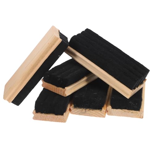 Angoily 6 Stück Holz Filz Tafellöscher Vielseitige Kreidetafelreiniger für Schule und Büro Ergonomisch Effizient für Erwachsene von Angoily
