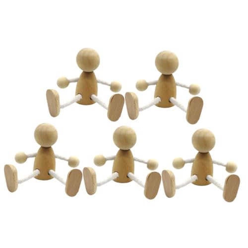 Angoily 6 Stück Holzfiguren ausmalen Puppe unvollendet für Anbindung holzspielzeug holzfiguren menschen holzhandwerk selber machen desktop decor Holzverzierung Holzstifte hölzern von Angoily