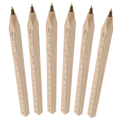 Angoily 6 Stück Kugelschreiber Aus Massivholz Holzmarker Tischler-zeichenstifte Unterschriftenstift Aus Holz Baseball Industrielle Zimmermannsstifte Ballpunktstifte Ballstift Holz Stifte von Angoily