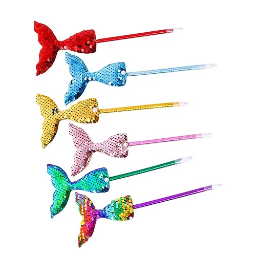 Angoily 6 Stück Kugelschreiber süße Stifte für Mädchen Meerjungfrau Stift Party Cartoon-Stifte aus Kunststoff Meerjungfrau-Stift zum Schreiben Pailletten Colorful Angoily 6 Stück Kugelschreiber süße Stifte für Mädchen Meerjungfrau Stift Party Cartoon-Stifte aus Kunststoff Meerjungfrau-Stift zum Schreiben Pailletten Colorful von Angoily
