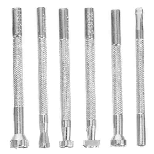 Angoily 6 Stück Lederdruckwerkzeuge Metallstempel Stanzwerkzeuge Für Lederhandwerk Stempel Prägen Lederstempelkit Stempel-schnitzset Leder -prägenwerkzeuge Legierter Stahl Silber von Angoily