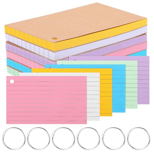 Angoily 6 Stück Loseblatt-Kreisbuch farbige Notizkarten gebunden Memo-Schreibkarten Revisionskarten FlashCard Lernkarten für Kleine Karteikarten linierte Karteikarten Studie Papier Angoily 6 Stück Loseblatt-Kreisbuch farbige Notizkarten gebunden Memo-Schreibkarten Revisionskarten FlashCard Lernkarten für Kleine Karteikarten linierte Karteikarten Studie Papier von Angoily