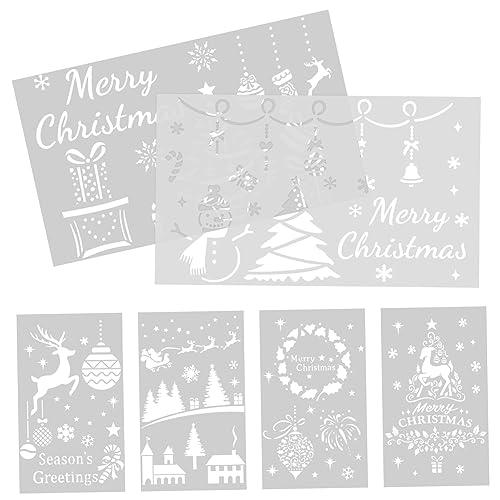 Angoily 6 Stück Malvorlage Wiederverwendbare Weihnachtsschablonen Dekoration Herstellung Weihnachtsfenster Schablonen Vorlagen Große Buchstabenschablonen Drinnen Wand Urlaub Das Haustier Angoily 6 Stück Malvorlage Wiederverwendbare Weihnachtsschablonen Dekoration Herstellung Weihnachtsfenster Schablonen Vorlagen Große Buchstabenschablonen Drinnen Wand Urlaub Das Haustier von Angoily