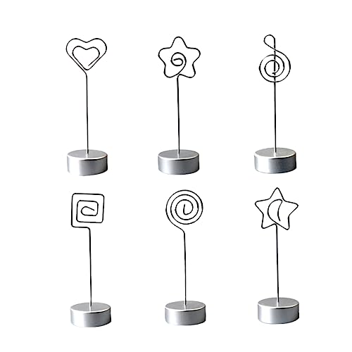 Angoily 6 Stück Metall Memo Clips mit Zylindrischem Fuß Elegante Kartenhalter für Hochzeiten Geburtstage Graduierungen und als Tischdeko und Notizenhalter Angoily 6 Stück Metall Memo Clips mit Zylindrischem Fuß Elegante Kartenhalter für Hochzeiten Geburtstage Graduierungen und als Tischdeko und Notizenhalter von Angoily