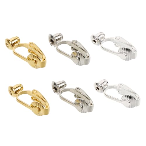 Angoily 6 Stück Ohrring-konverter Schlüssel Ohrclips Hinten Clip- Ohrhaken Für Die Schmuckherstellung Clip Auf Ohrringkonverter Schnappen Nicht Ohrringe Gold Ohrstecker Rücken Kupfer von Angoily