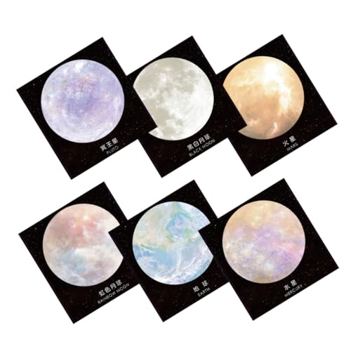 Angoily 6 Stück Planet-Haftnotizen Mauspad rund Platz für das Mauspad Planeten-Aufkleber -Aufkleber Mondkratzen Zurück zum Schulraumthema Papier Angoily 6 Stück Planet-Haftnotizen Mauspad rund Platz für das Mauspad Planeten-Aufkleber -Aufkleber Mondkratzen Zurück zum Schulraumthema Papier von Angoily