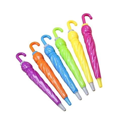 Angoily 6 Stück Regenschirm Kugelschreiber Kreative Farbenfrohe Ballpoint Pens für Schule Büro und Zuhause Schreibzubehör für Studenten Farben Zufällig Zufällige Farbe Zufällige Farbe von Angoily