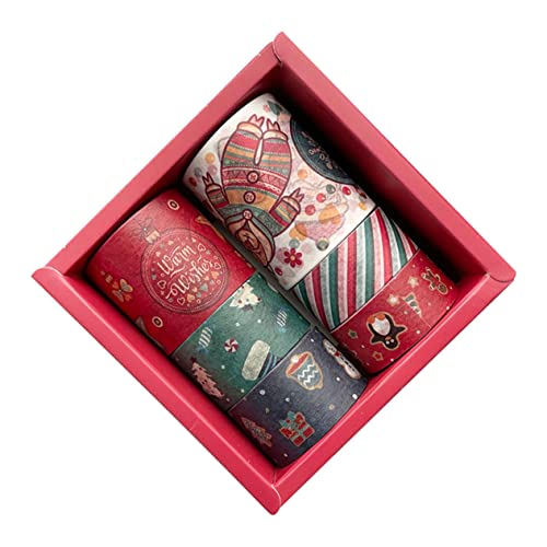 Angoily 6 Stück Taschenband Farbig Gold Dekoration Bastelband Für Weihnachtsdekorbänder Dekorativ Klebeband Zur Herstellung Von Weihnachtskarten Rosa Dünn Weihnachtsband Japanisches Papier von Angoily