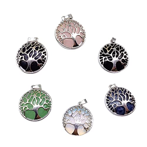 Angoily 6 Stück Teiliges Baum Anhänger Legierung mit Kristalldesign DIY Schmuckzubehör für Halsketten Armbänder Ohrringe Vielseitig für Bastelprojekte und Persönliche Schmuckgestaltung von Angoily