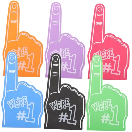 Angoily 6 Stück Teiliges Bunte Schaumstoff-finger Cheerleading-hand Sportzubehör für Fußball Basketball Sportveranstaltungen Laute Fan-accessoires für Festivals und Partys von Angoily