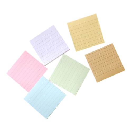 Angoily 6 Stück Teiliges Bunter Haftnotizen Selbstklebende Notizblöcke Gelb Blau Grün Rosa Weiß und Kraftpapier Praktische Linierte Memo Pads für Büro und Studium von Angoily
