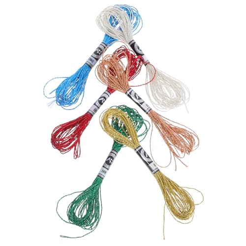 Angoily 6 Stück Teiliges Bunter Metallic-stickgarn Fadenglanz Polyester Beständig Farbenfrohe Nähzubehör für Handstickerei Kreuzstich Freundschaftsarmbänder DIY Handarbeiten Angoily 6 Stück Teiliges Bunter Metallic-stickgarn Fadenglanz Polyester Beständig Farbenfrohe Nähzubehör für Handstickerei Kreuzstich Freundschaftsarmbänder DIY Handarbeiten von Angoily
