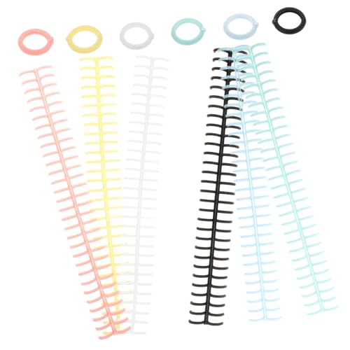 Angoily 6 Stück Teiliges Bunter Spiral binderinge aus Kunststoff für Notizbücher DIY Loseblatt Ordner Vielseitige Buchbinderinge in Pastellfarben für Schule Büro und Zuhause von Angoily