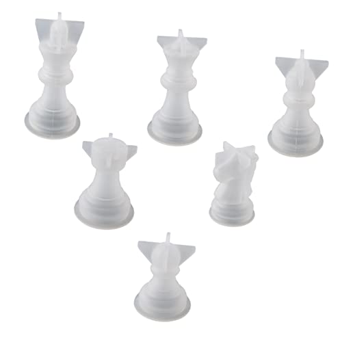 Angoily 6 Stück Teiliges DIY Schachfiguren Silikonform Set Kreative Schachfiguren Gussform Hochwertigem Silikon für Heimdekoration und für Schachliebhaber von Angoily