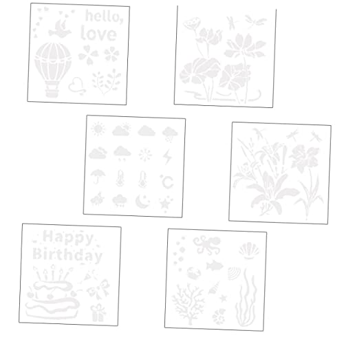 Angoily 6 Stück Teiliges Diy Schablonen Dekorative Malvorlagen für Basteln Wiederverwendbare Muster für Wand und Möbelgestaltung für Spraymalerei Angoily 6 Stück Teiliges Diy Schablonen Dekorative Malvorlagen für Basteln Wiederverwendbare Muster für Wand und Möbelgestaltung für Spraymalerei von Angoily