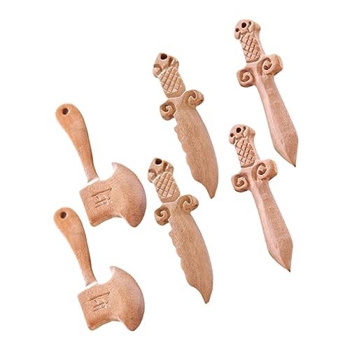 Angoily 6 Stück Teiliges Holzanhängern Diy Zubehör Chinesischem Pflaumenholz für und Autos Schnitzereien Form von und Leicht und Tragbar von Angoily