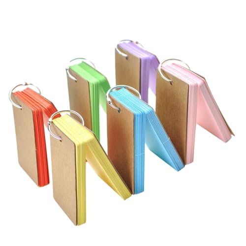 Angoily 6 Stück Teiliges Kraftpapier Karteikarten mit Binder Ring Blanko Vokabelkarten Wiederbefüllbar Bunt Handlich für Schule Büro und DIY Notizen Angoily 6 Stück Teiliges Kraftpapier Karteikarten mit Binder Ring Blanko Vokabelkarten Wiederbefüllbar Bunt Handlich für Schule Büro und DIY Notizen von Angoily