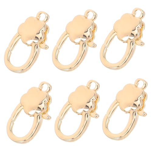 Angoily 6 Stück Teiliges Lobster Claw Clasps Goldfarbe Robuste Blumen Karabinerhaken für DIY Armbänder und Schmuckherstellung Elegantes Langlebiges Design mit Einzigartigem Floralen von Angoily