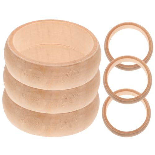 Angoily 6 Stück Teiliges Naturbelassener Holzarmreifen Glatte Unlackierte Holzringe zum Bemalen DIY Bastelarmbänder für Kreative Schmuckherstellung und Kinderhandwerk Angoily 6 Stück Teiliges Naturbelassener Holzarmreifen Glatte Unlackierte Holzringe zum Bemalen DIY Bastelarmbänder für Kreative Schmuckherstellung und Kinderhandwerk von Angoily