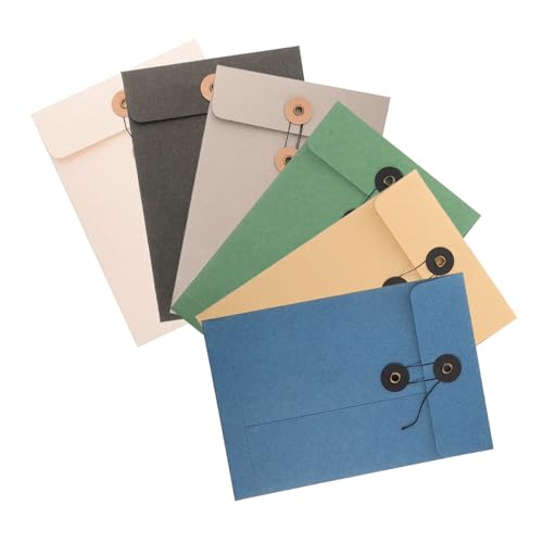 Angoily 6 Stück Teiliges Papier Dokumententaschen mit Schnurverschluss Langlebig und Leicht Multifunktionale Aktenaufbewahrung für Büro und Schule Design in Weiß Kraft Grün Blau Schwarz Angoily 6 Stück Teiliges Papier Dokumententaschen mit Schnurverschluss Langlebig und Leicht Multifunktionale Aktenaufbewahrung für Büro und Schule Design in Weiß Kraft Grün Blau Schwarz von Angoily