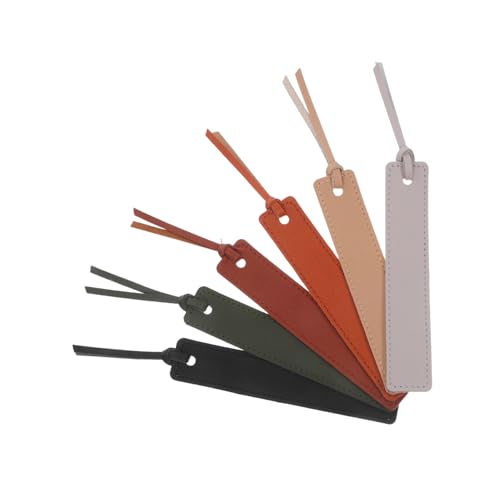 Angoily 6 Stück Teiliges Pu-leder Lesezeichen mit Lederbändern Vintage Buchzeichen für Leseratten Flexibel Verschleißfest Beidseitig Nutzbar Geschenkidee für Studenten Schriftsteller und Angoily 6 Stück Teiliges Pu-leder Lesezeichen mit Lederbändern Vintage Buchzeichen für Leseratten Flexibel Verschleißfest Beidseitig Nutzbar Geschenkidee für Studenten Schriftsteller und von Angoily