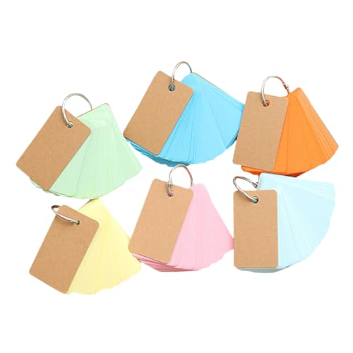 Angoily 6 Stück Teiliges Ringnotizblock Tragbare Nachfüllbare Memo pads mit Blanko Blättern Vielseitig Einsetzbar als Vokabelkarten Praktisches Format für Schule und Zufällige Farbe von Angoily